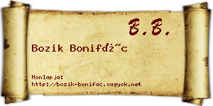 Bozik Bonifác névjegykártya